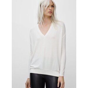 Aritzia Wilfred Free Devinette V-Neck Long Sleeves Heathered Shirt Green Size XS